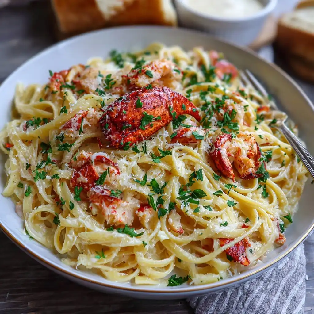 Creamy Garlic Butter Lobster Pasta