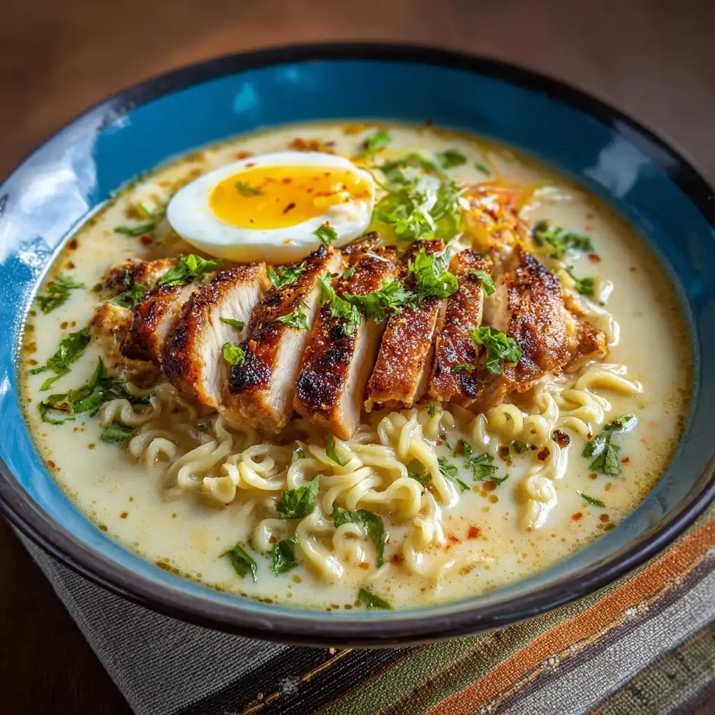 Creamy Garlic Chicken Ramen