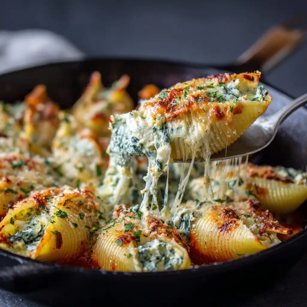 Creamy Spinach Ricotta Stuffed Shells