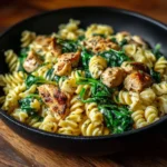 Garlic Butter Chicken and Spinach Pasta