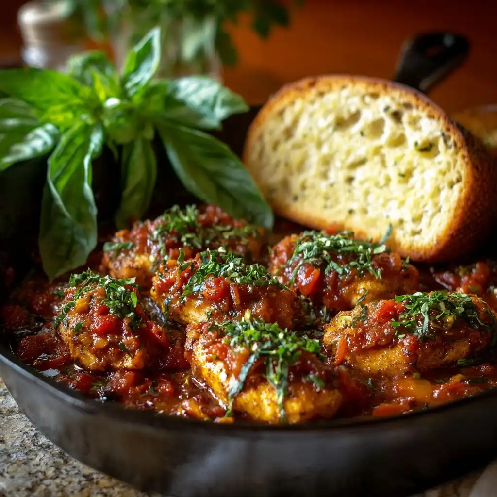Garlic Butter Chicken and Tomato Basil Sauce