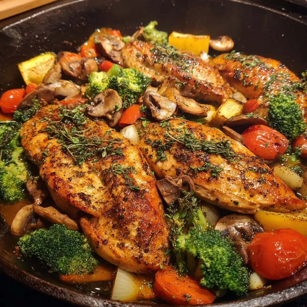 Garlic Butter Chicken and Veggie Medley