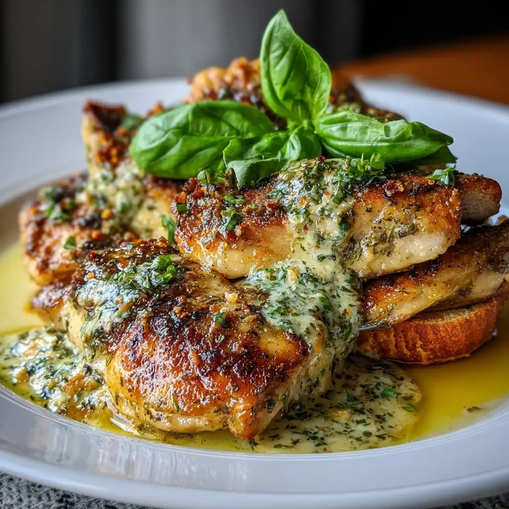 Garlic Butter Chicken with Basil