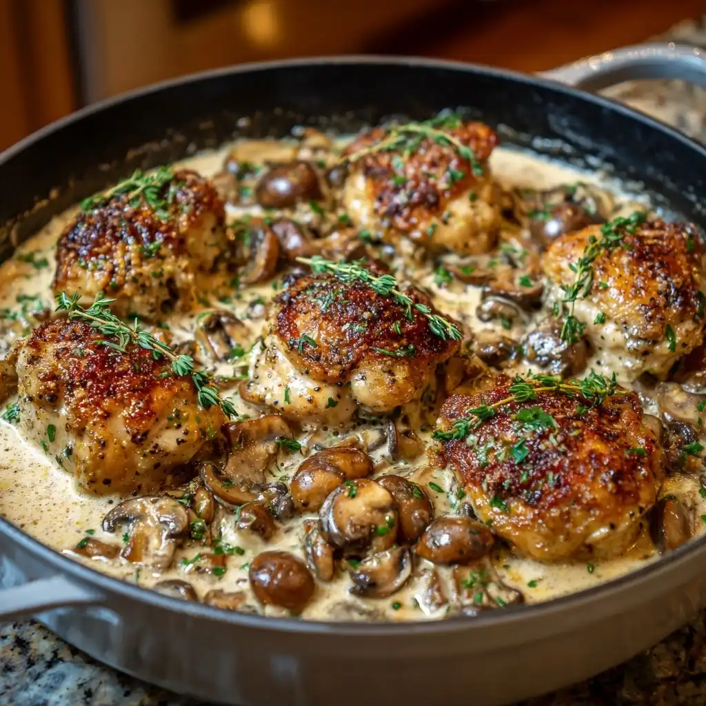 Garlic Butter Chicken with Creamy Mushroom Sauce