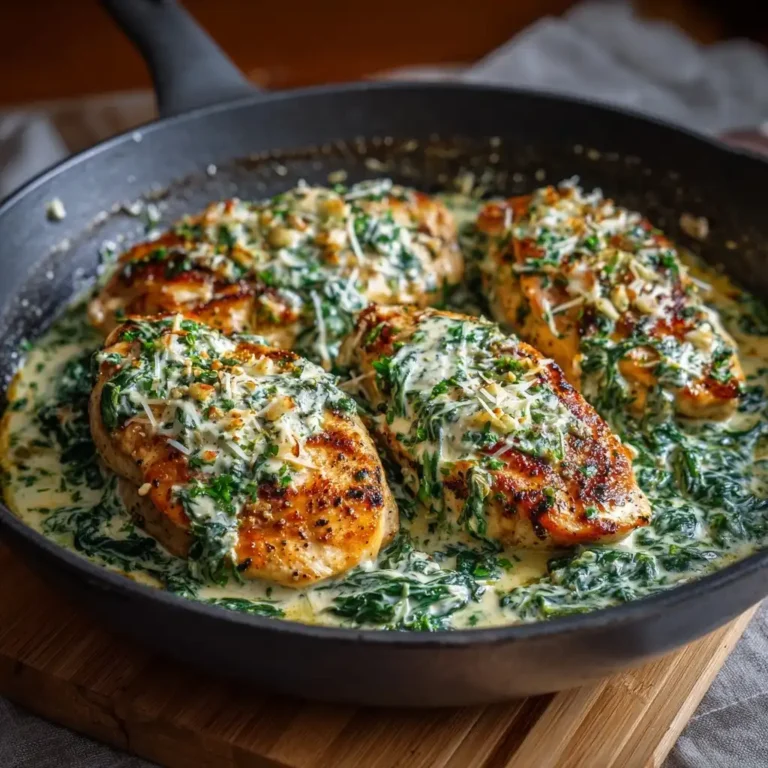 Garlic Butter Chicken with Creamy Parmesan Spinach