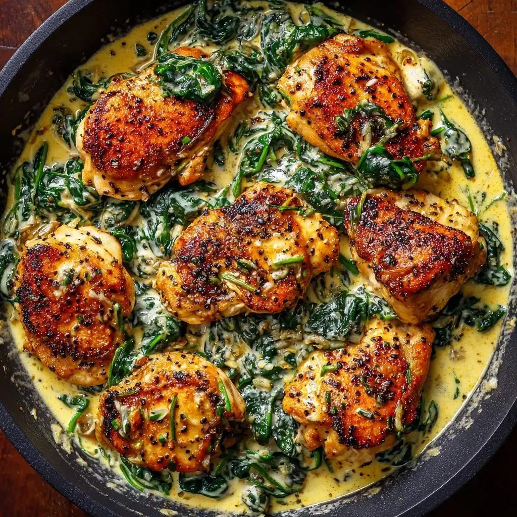 Garlic Butter Chicken with Creamy Spinach