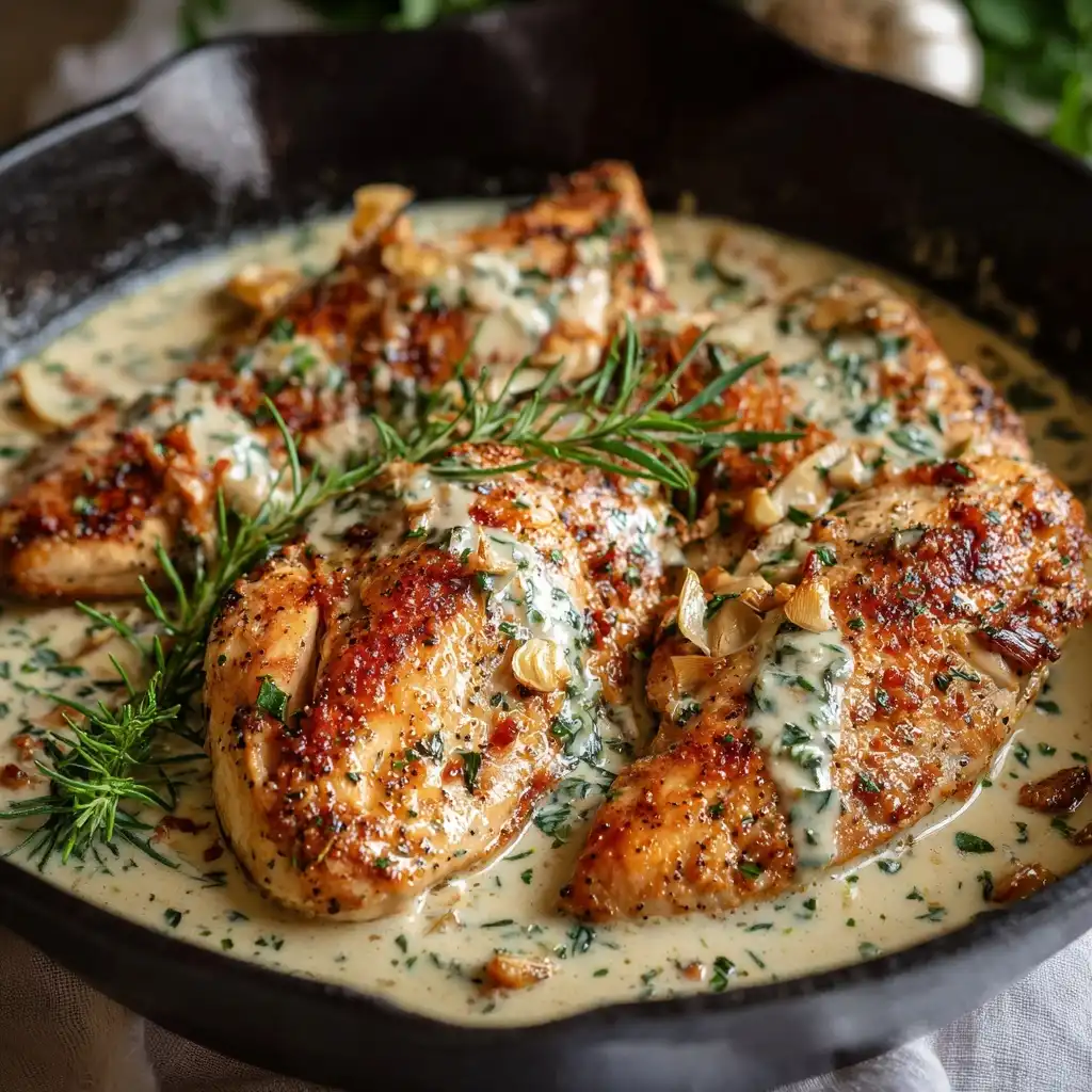 Garlic Butter Chicken with Creamy Tuscan Sauce