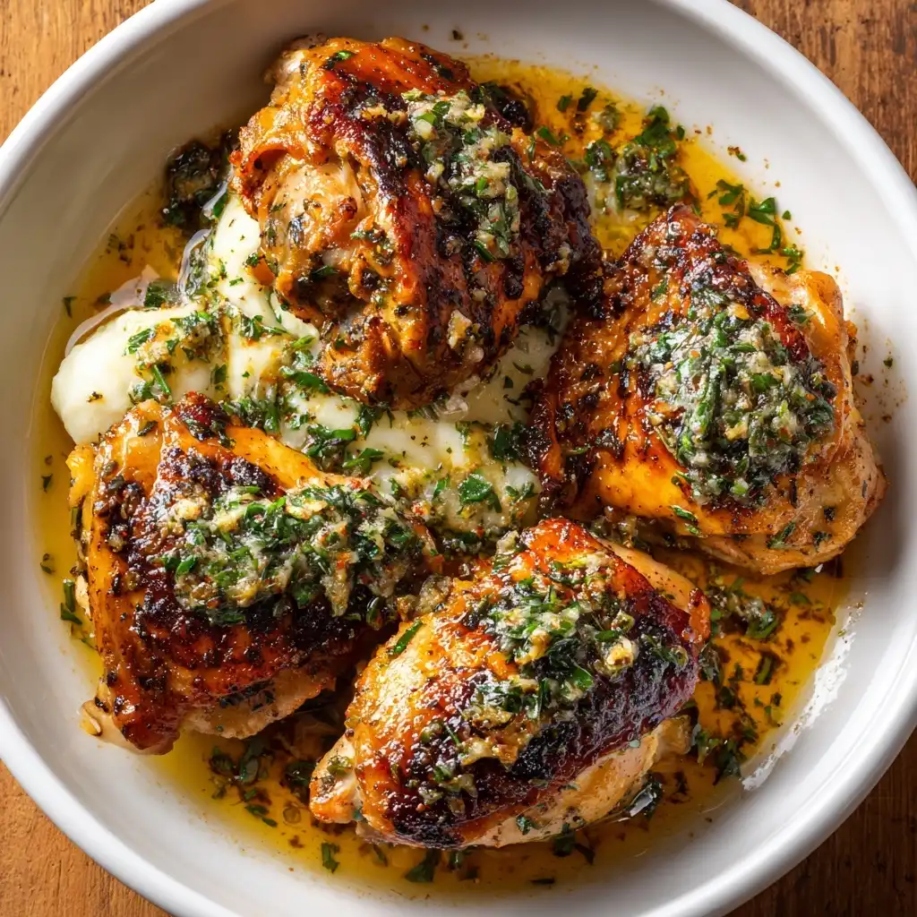 Garlic Butter Chicken with Garlic Herb Butter