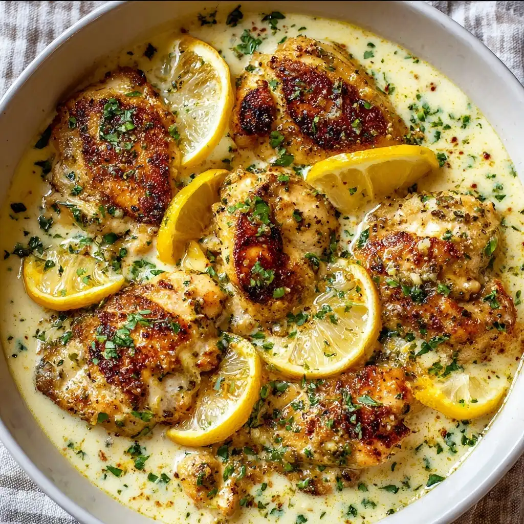 Garlic Butter Chicken with Lemon Cream Sauce