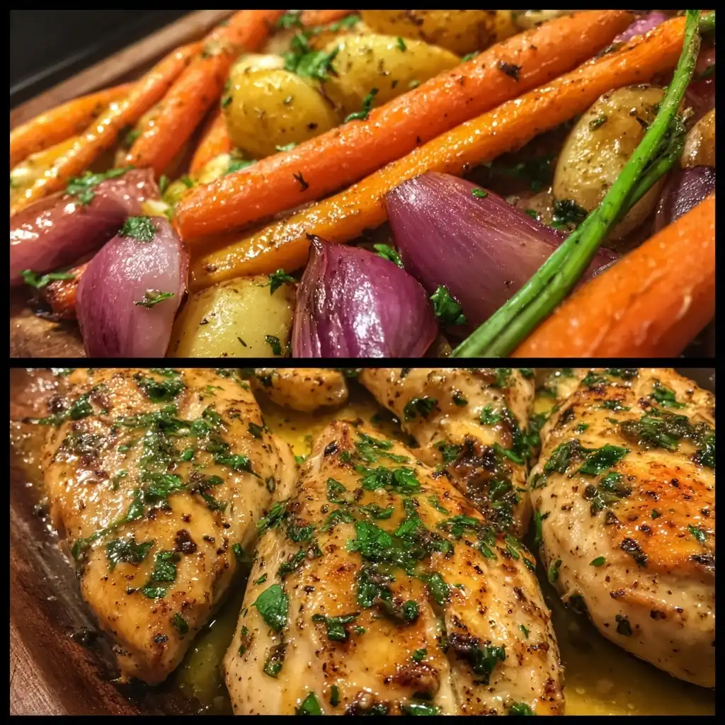 Garlic Butter Chicken with Roasted Veggies