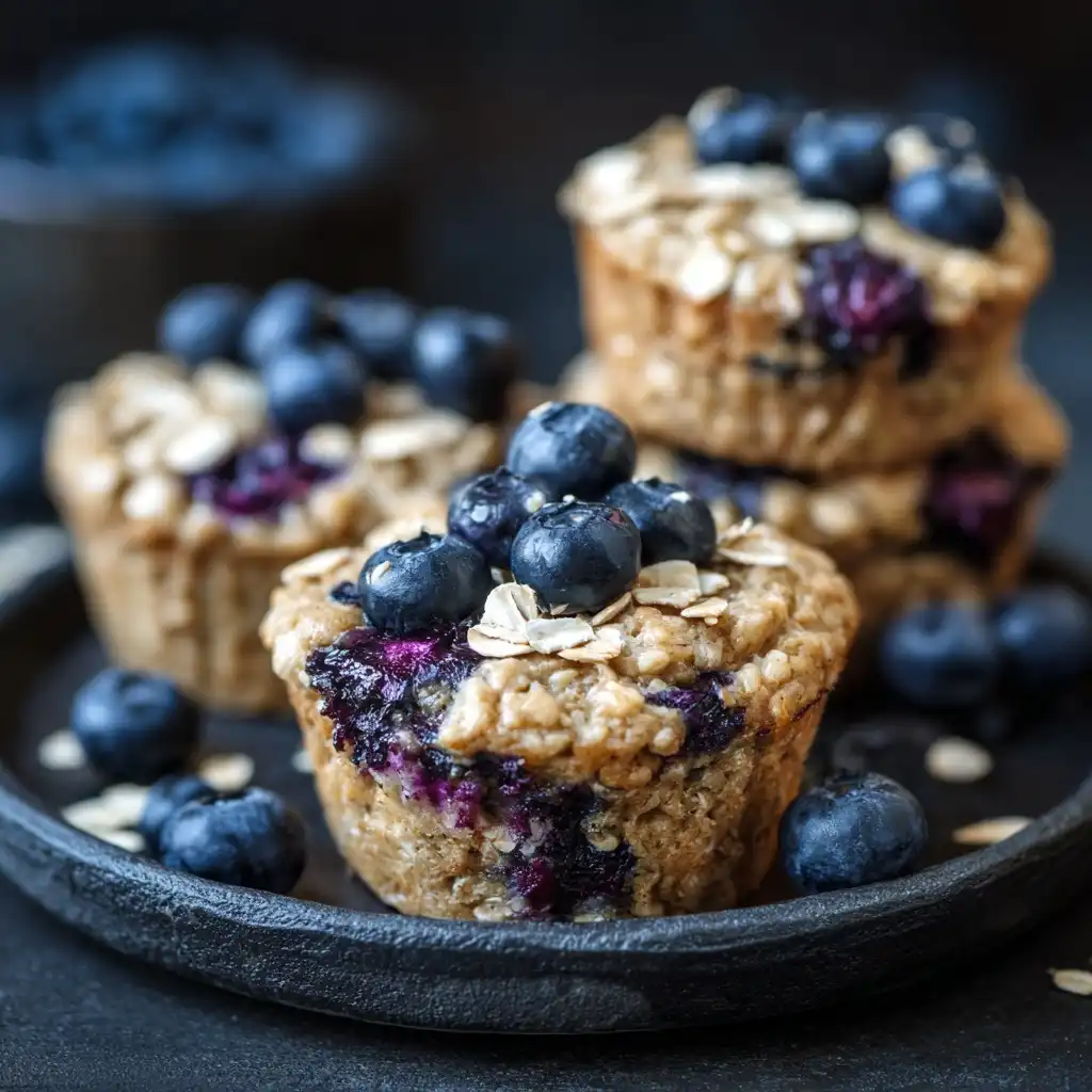 Healthy Oatmeal Blueberry Muffins