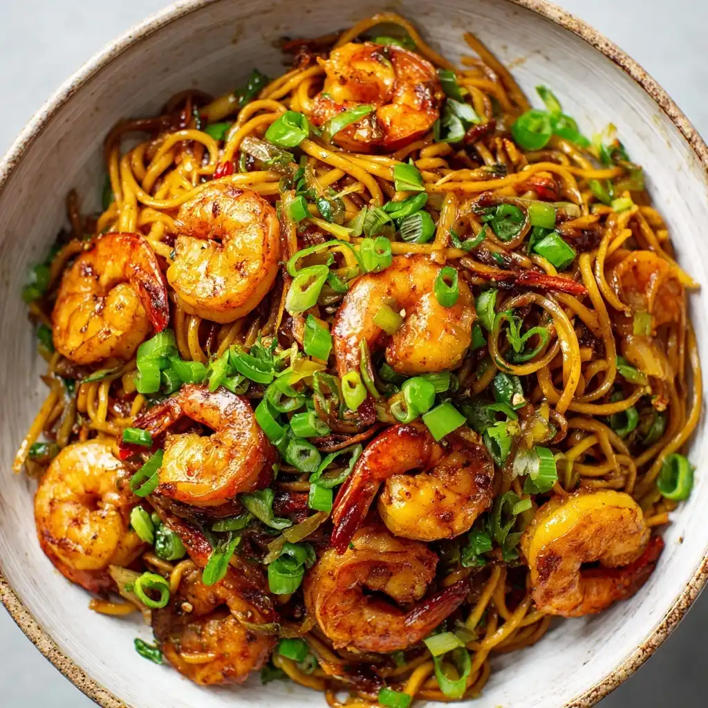 Honey Garlic Shrimp Lo Mein