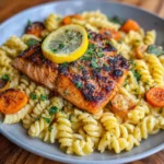 Lemon Garlic Butter Salmon Pasta