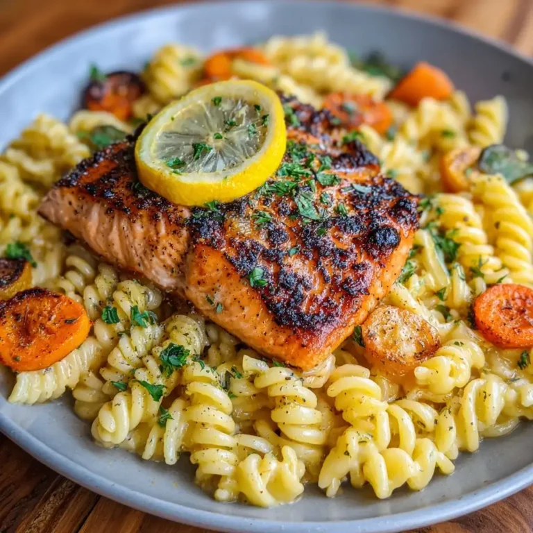 Lemon Garlic Butter Salmon Pasta