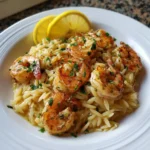 Lemon Garlic Shrimp Orzo