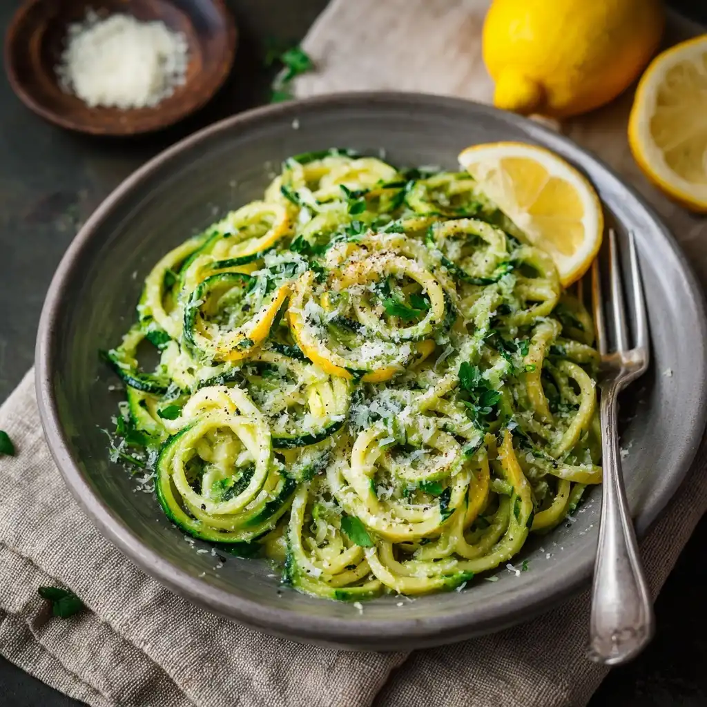 Lemon Parmesan Zucchini Noodles