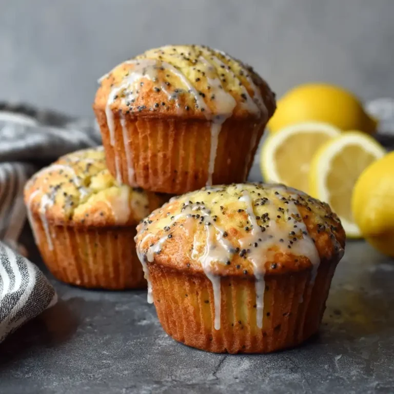 Lemon Poppy Seed Glazed Muffins