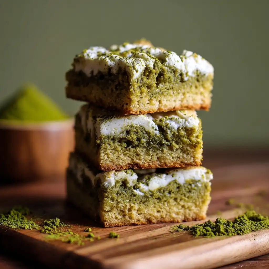 Matcha White Chocolate Blondies