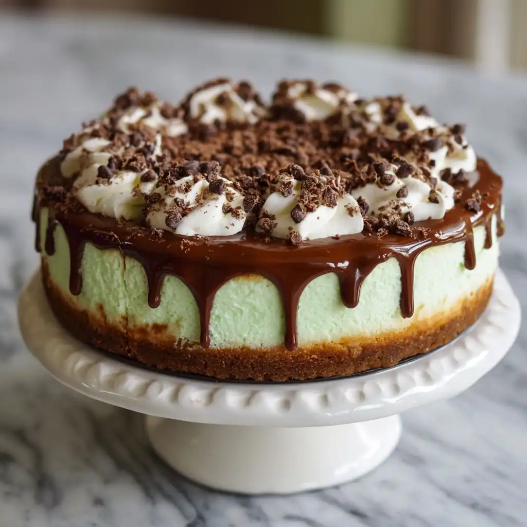Mint Chocolate Chip Cheesecake