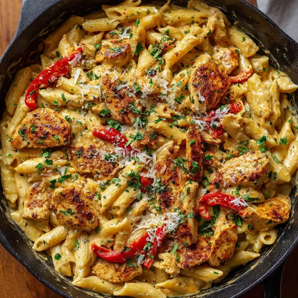One Pot Creamy Cajun Chicken Pasta