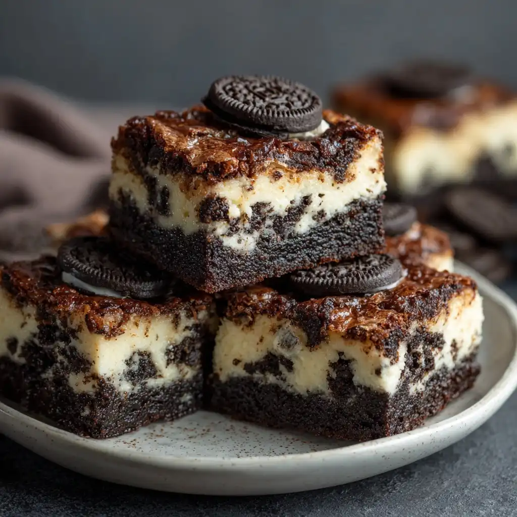 Oreo Cheesecake Stuffed Brownies