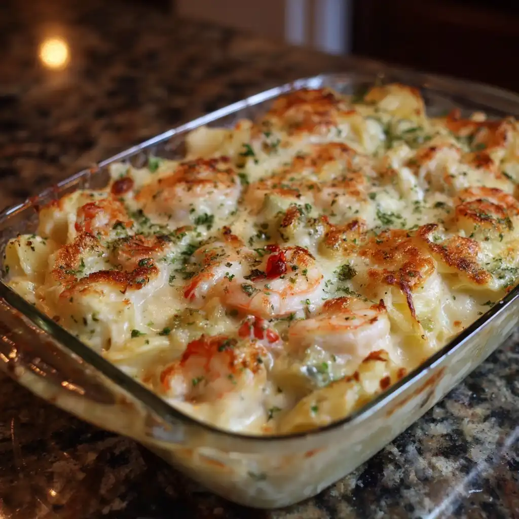 Seafood Alfredo Casserole