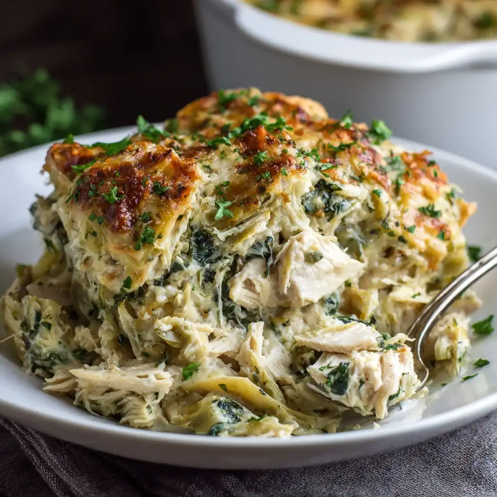 Spinach Artichoke Chicken Casserole