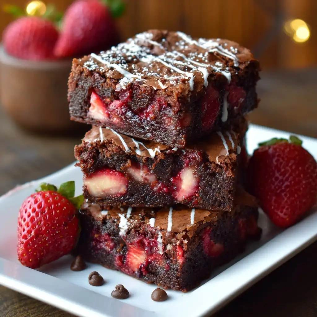 Strawberry Brownie Bars