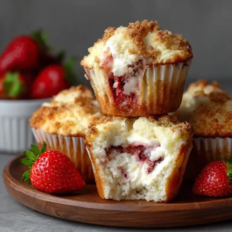 Strawberry Cheesecake Stuffed Muffins