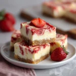 Strawberry Swirl Cheesecake Bars