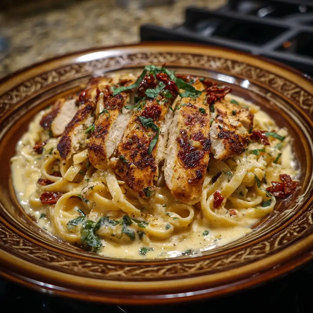 Sun Dried Tomato Chicken Alfredo
