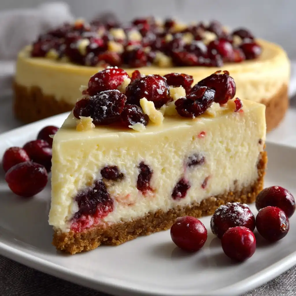 White Chocolate Cranberry Cheesecake