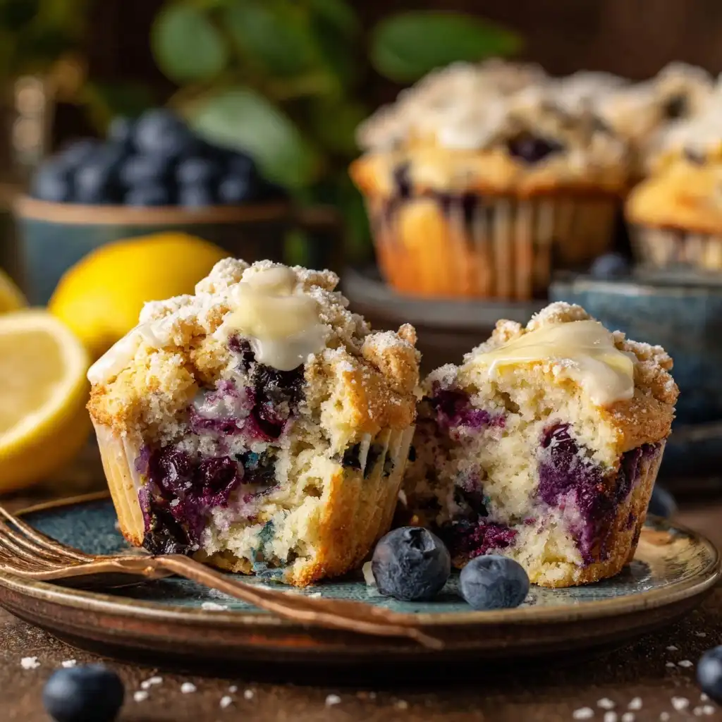 Blueberry Lemon Cream Muffins