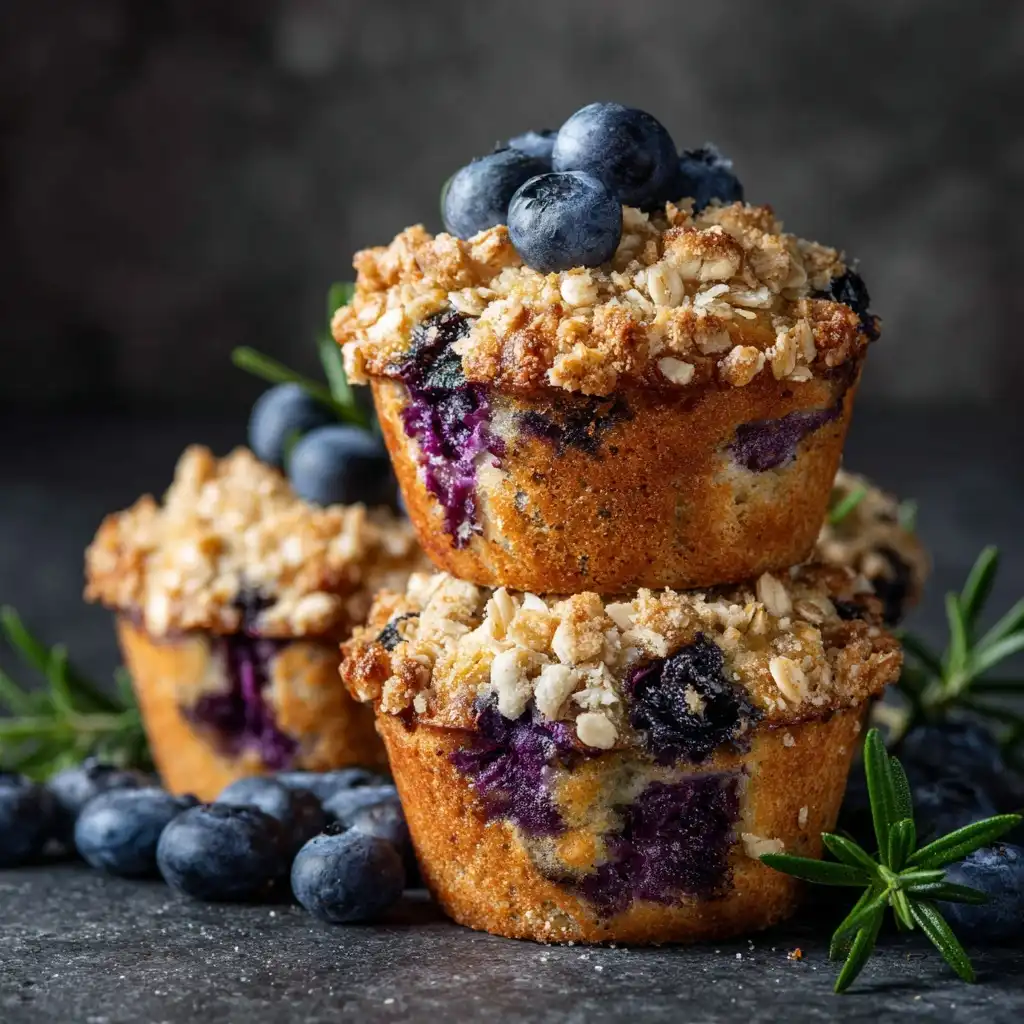 Blueberry Oat Streusel Muffins