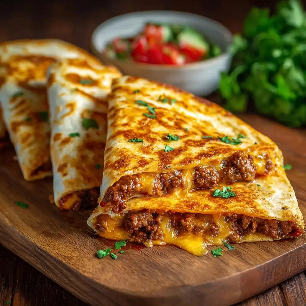 Cheesy Beef Quesadilla Wrap
