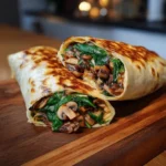 Garlic Mushroom Spinach Wrap
