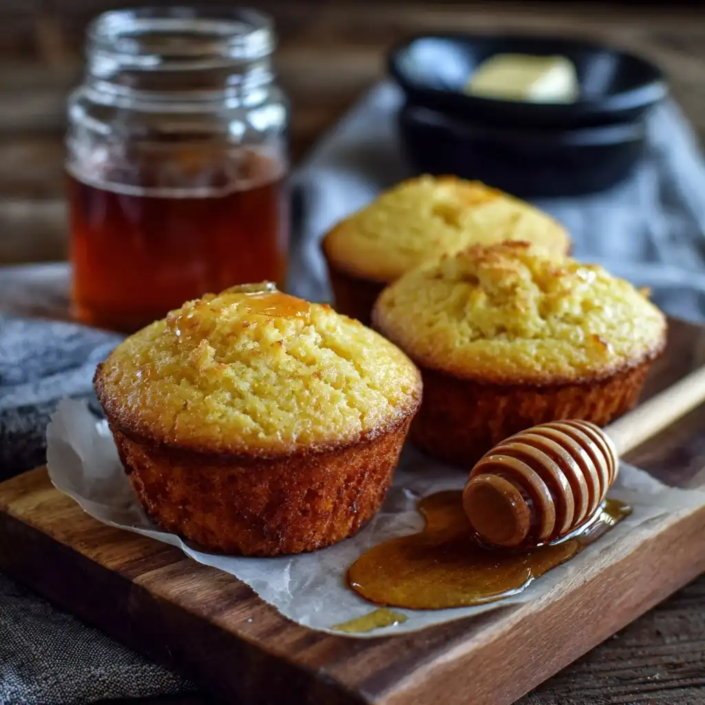 Honey Butter Cornbread Muffins