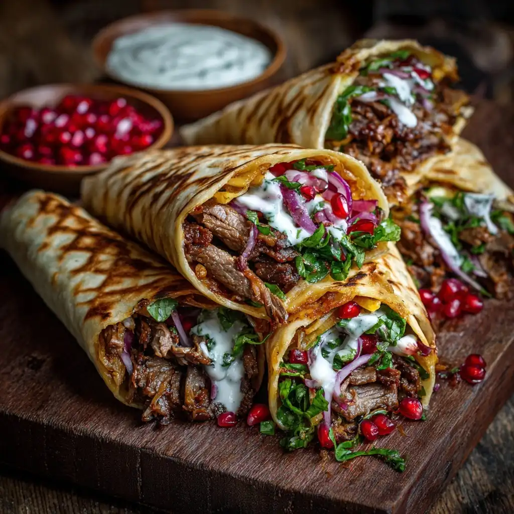 Lamb Shawarma Flatbread Wrap