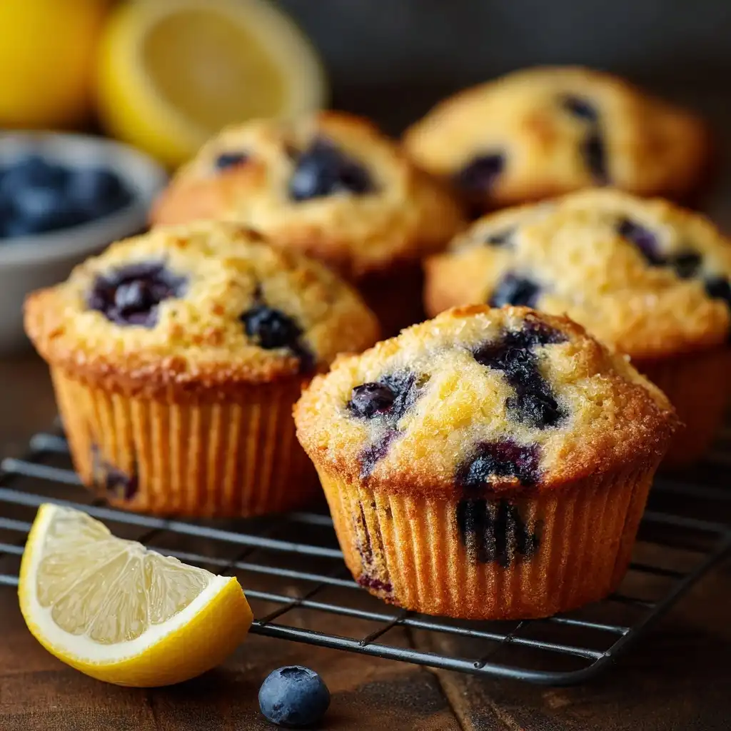 Lemon Blueberry Protein Muffins
