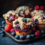 Mixed Berry Crumble Muffins