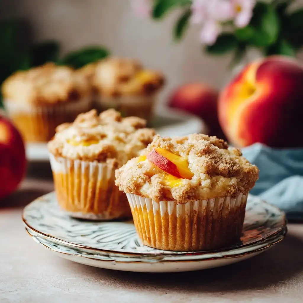 Peach Cobbler Muffins