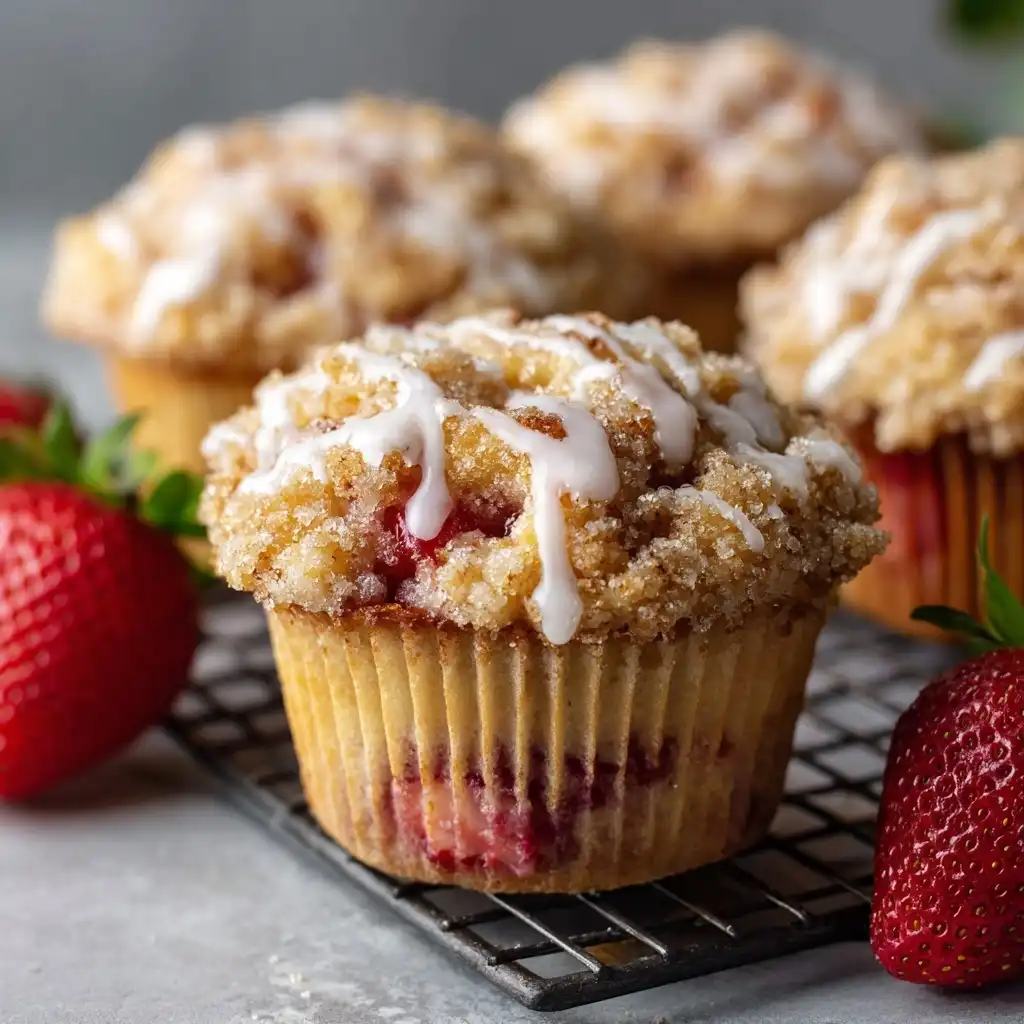 Strawberry Crumb Cake Muffins