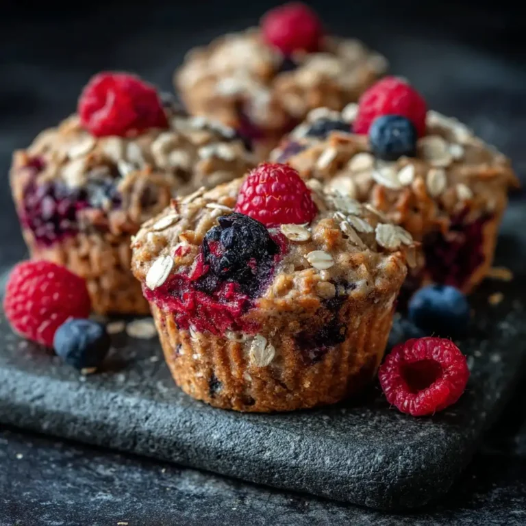 Triple Berry Oat Muffins