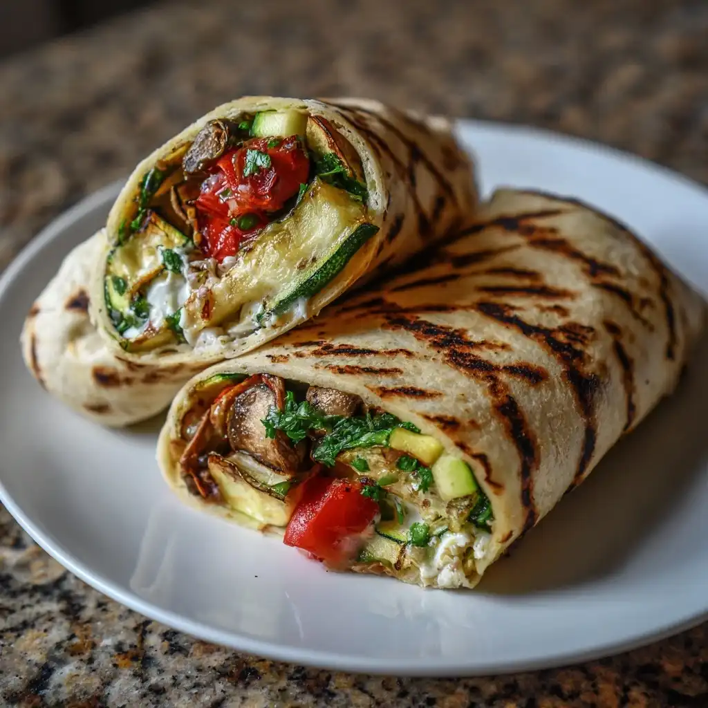 Zucchini Grilled Veggie Wrap