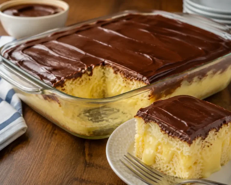 Boston Cream Pie Poke Cake From