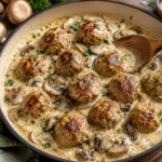 Creamy Mushroom Chicken Meatballs Recipe