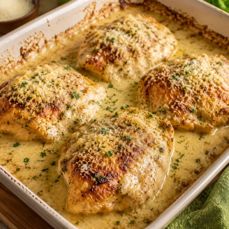 Creamy Parmesan Baked Caesar Chicken