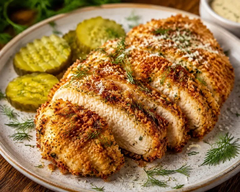 Crispy Dill Pickle Parmesan Chicken