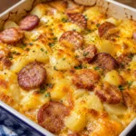 Kielbasa Sausage Cheesy Potato Casserole