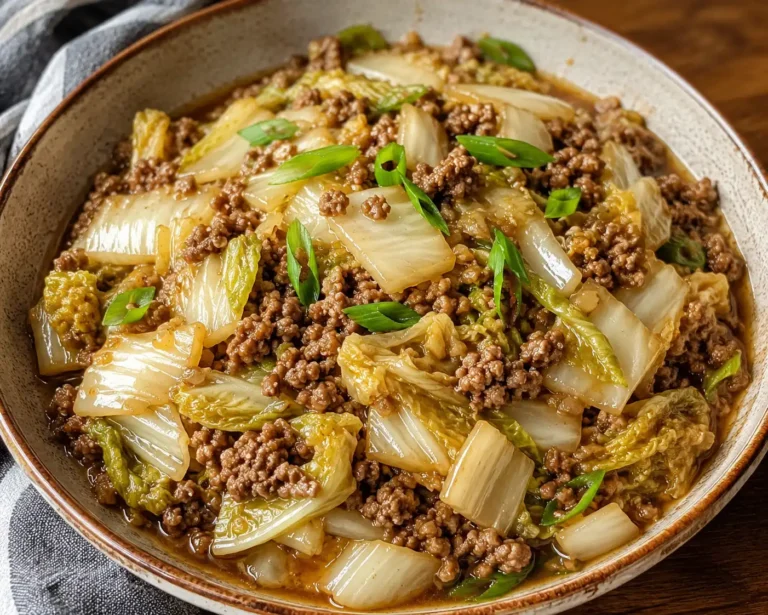 Mongolian Cabbage with Ground Beef